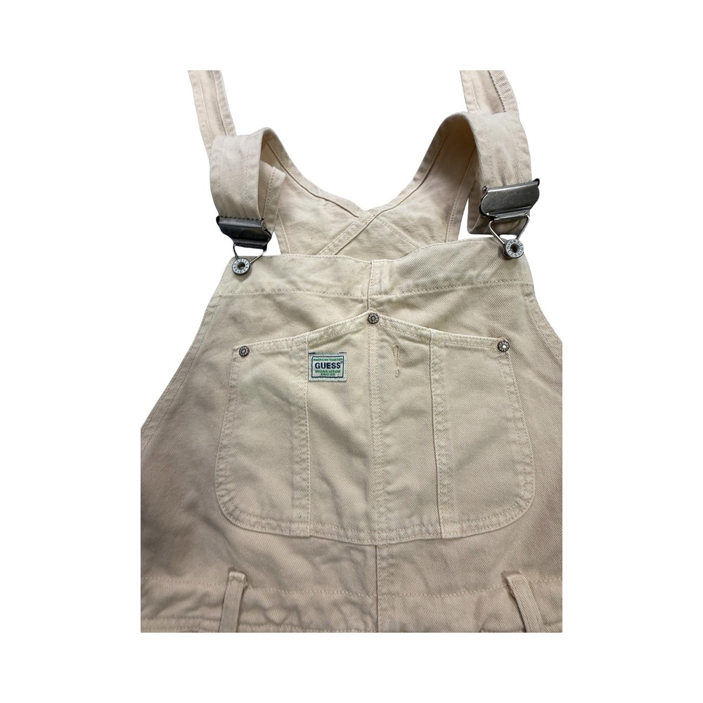 Guess Overalls Womens M 36x30 Tan Vintage 90s Cotton Utility Boho - Picture 9 of 15